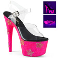 ADORE-708STAR Fetisch Glitter & paljetter Sandalett UV-reaktiva
