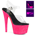 ADORE-708UVG Fetisch Glitter & paljetter Sandalett UV-reaktiva Vegan