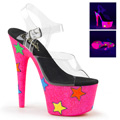 ADORE-708UVGSTR Fetisch Glitter & paljetter Sandalett UV-reaktiva
