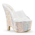 BEAU-601RS Glitter & paljetter Kilklack Peep-toe Sandal