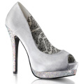 BELLA-12R Glitter & paljetter Peep-toe Pumps Vegan