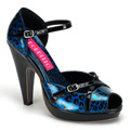 CHEETAH-06G Burlesk Djurmönster Peep-toe Vegan