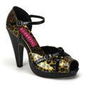 CHEETAH-06G Burlesk Djurmönster Peep-toe Vegan
