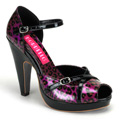 CHEETAH-06G Burlesk Djurmönster Peep-toe Vegan