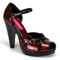 CHEETAH-06G Burlesk Djurmönster Jul & högtider Peep-toe Vegan