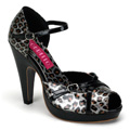 CHEETAH-06G Burlesk Djurmönster Peep-toe Vegan