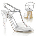 CLEARLY-426 Bröllop Glitter & paljetter Sandalett T-strap Vegan