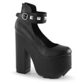CRAMPS-03 Ankelrem Bred klack Gothic Pumps Vegan