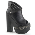 CRAMPS-103 Bred klack Peep-toe Skolett Vegan