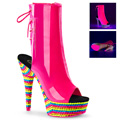 DELIGHT-1018RBS Peep-toe Pride Stövlett UV-reaktiva