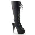 DELIGHT-2016 Knähöga stövlar Peep-toe Vegan