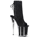 FLAMINGO-1018G Fetisch Glitter & paljetter Peep-toe Stövlett Vegan