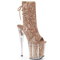 FLAMINGO-1018G Fetisch Glitter & paljetter Peep-toe Stövlett Vegan