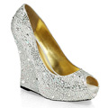 ISABELLE-18 Bröllop Glitter & paljetter Kilklack Peep-toe Vegan