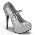 TEEZE-07H Burlesk Glitter & paljetter Mary Jane Vegan