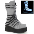 TRASHVILLE-138 Gothic Halloween Herrskor Kedjor Kilklack Reflektiva Unisex Vegan